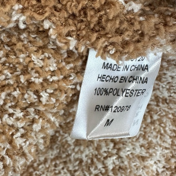 Vici Coyote Hills Aztec Print Cozy Open Front Cardigan Sweater Light Brown White - Picture 8 of 9